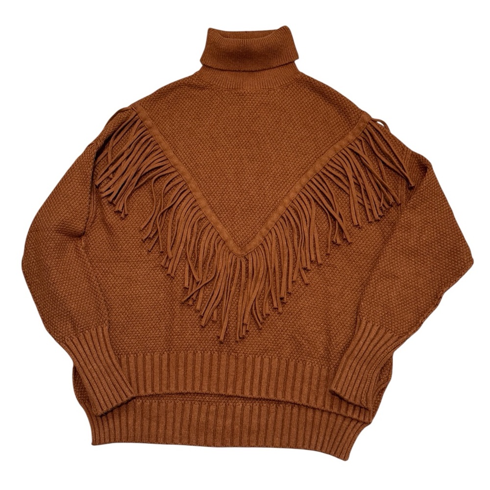 Philosophy Camel Fringe Turtleneck Sweater